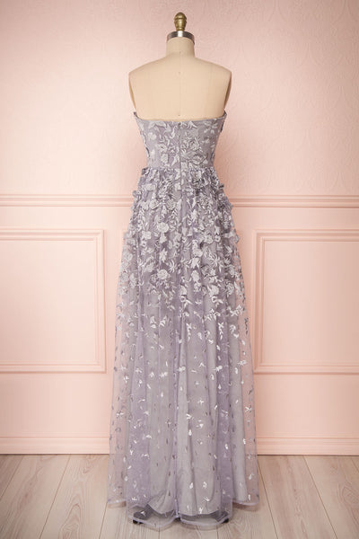 Terese Grey Floral A-Line Bustier Gown | Boutique 1861 back view