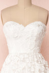 Terese White Floral A-Line Bustier Bridal Dress | Boudoir 1861 front close-up