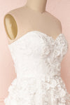 Terese White Floral A-Line Bustier Bridal Dress | Boudoir 1861 side close-up