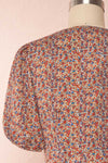 Tereza Brown Short Sleeve V-Neck Midi Dress | Boutique 1861 back close up