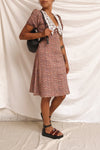 Tereza Brown Short Sleeve V-Neck Midi Dress | Boutique 1861 model look