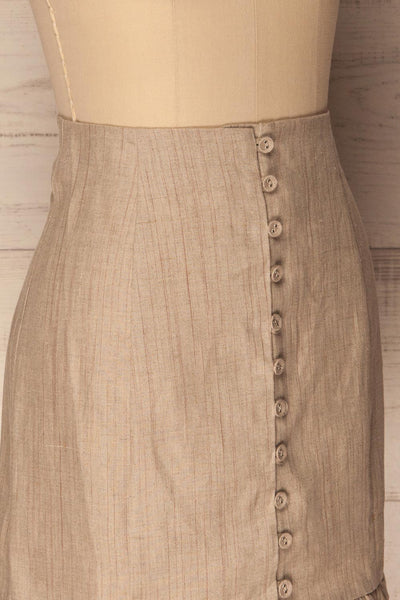 Tertre Beige Striped Button-Up Mini Skirt | La Petite Garçonne 4