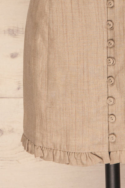 Tertre Beige Striped Button-Up Mini Skirt | La Petite Garçonne 7