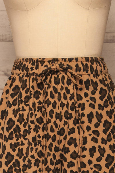 Teverina Brown Leopard Print Pants | La petite garçonne front close-up