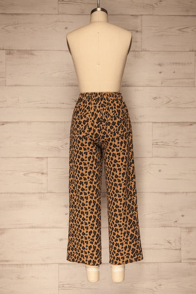 Teverina Brown Leopard Print Pants | La petite garçonne  back view