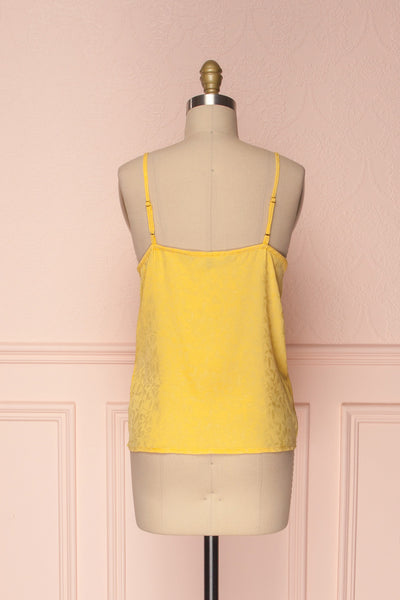 Thaïs Soleil Yellow Embossed Floral Tank Top | Boutique 1861