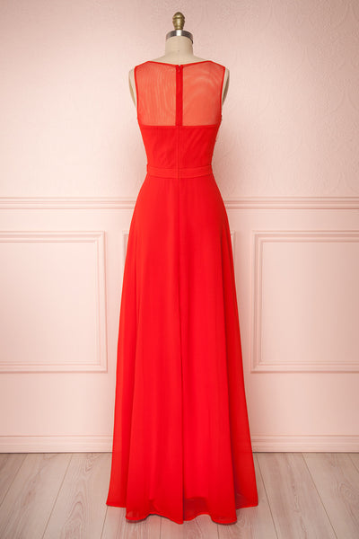 Thayna Red Embroidered Maxi Prom Dress | Boutique 1861