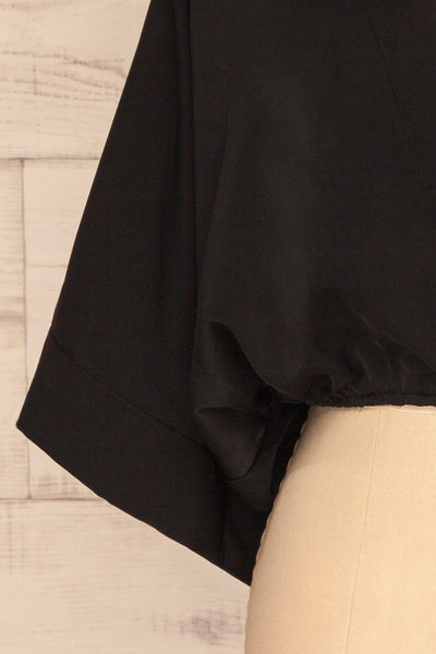 Thebes Black Kimono Style Crop Top | La petite garçonne sleeve