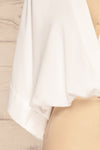 Thebes White Kimono Style Crop Top | La petite garçonne sleeves