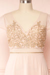 Theola Blush Pink Embroidered Maxi Dress | Boutique 1861 front close up