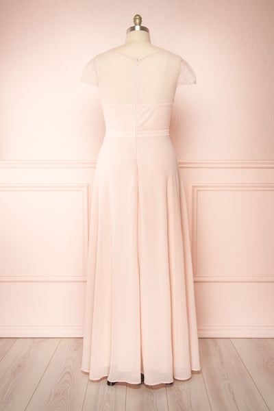 Theola Blush Pink Embroidered Maxi Dress | Boutique 1861 back view