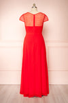 Theola Red Embroidered Maxi Prom Dress | Boutique 1861 back view