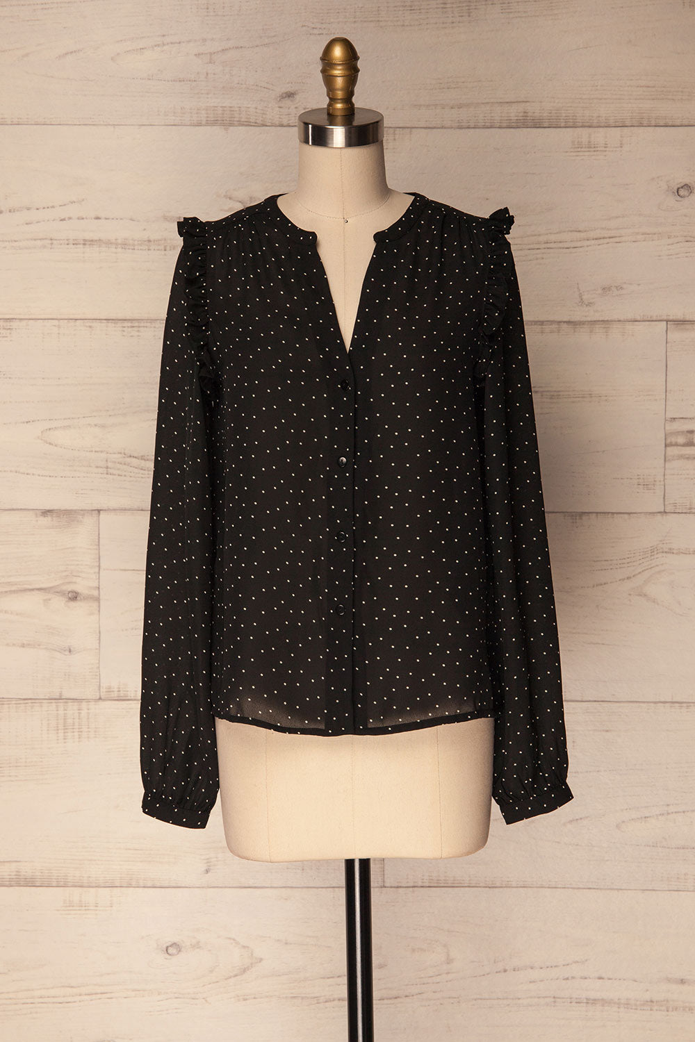 Thil Ombre Black & White Polkadot Chiffon Blouse | La Petite Garçonne