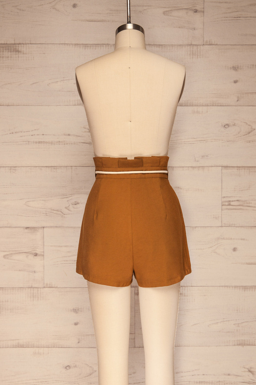 Thilburg Brown High Waist Shorts | La petite garçonne back view