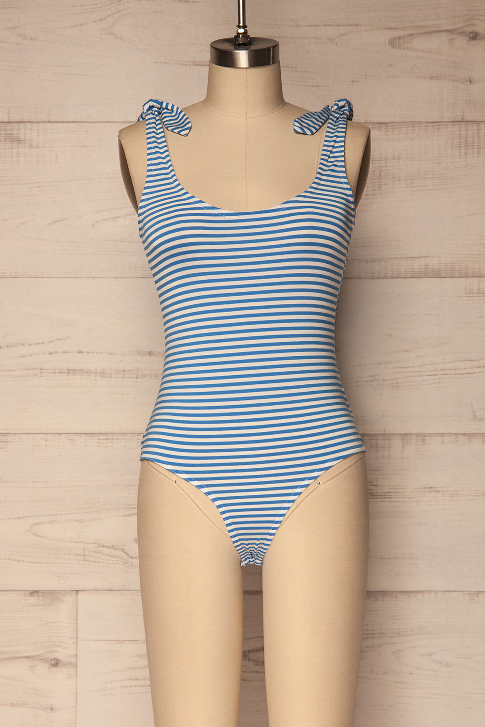 Thines Sky Blue & White Striped Bodysuit | La Petite Garçonne