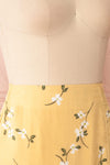 Katalina Yellow Floral Top with Frills | Boutique 1861 side close up