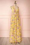 Thuriane Yellow Floral Patterned Maxi Dress | Boutique 1861 side view