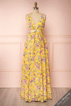 Thuriane Yellow Floral Patterned Maxi Dress | Boutique 1861 front view