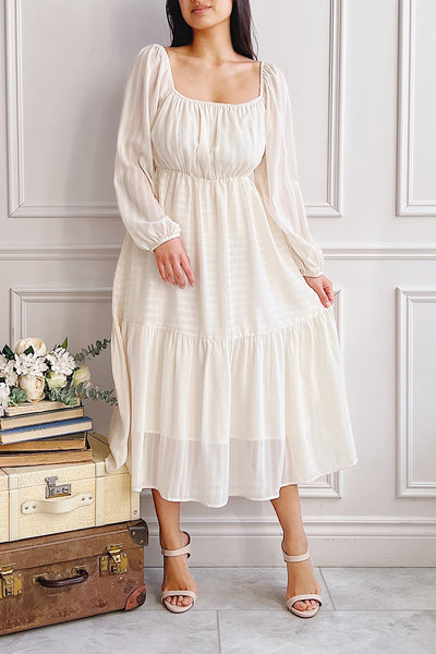 Thyiai Long Sleeves Tiered Midi Dress | Boutique 1861
