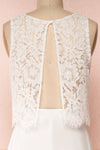 Timothea Ivory Bridal Maxi Dress w/ Lace Top | Boudoir 1861 back close-up
