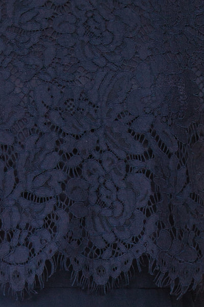 Timothea Navy Blue Maxi Dress w/ Lace Top | Boutique 1861 fabric