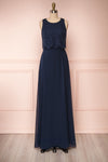 Timothea Navy Blue Maxi Dress w/ Lace Top | Boutique 1861 front view