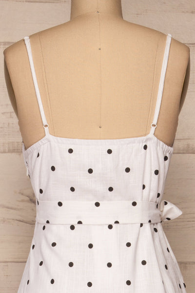Tirana White Polka Dot Wrap Dress | La petite garçonne back close-up