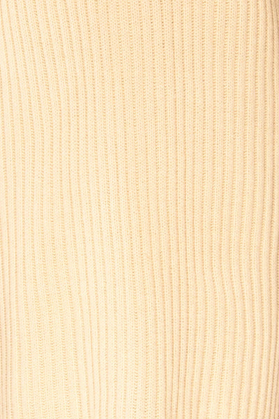 Titel Beige Long Sleeve Knitted Maxi Dress | La petite garçonne fabric