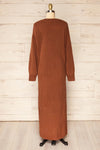 Titel Brown Long Sleeve Knitted Maxi Dress | La petite garçonne back view