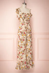 Tomisato Beige Floral Chiffon Ruffled Jumpsuit | Boutique 1861