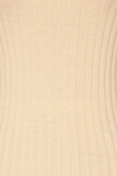 Tomsk Cream Turtleneck Top | Haut | La Petite Garçonne fabric detail