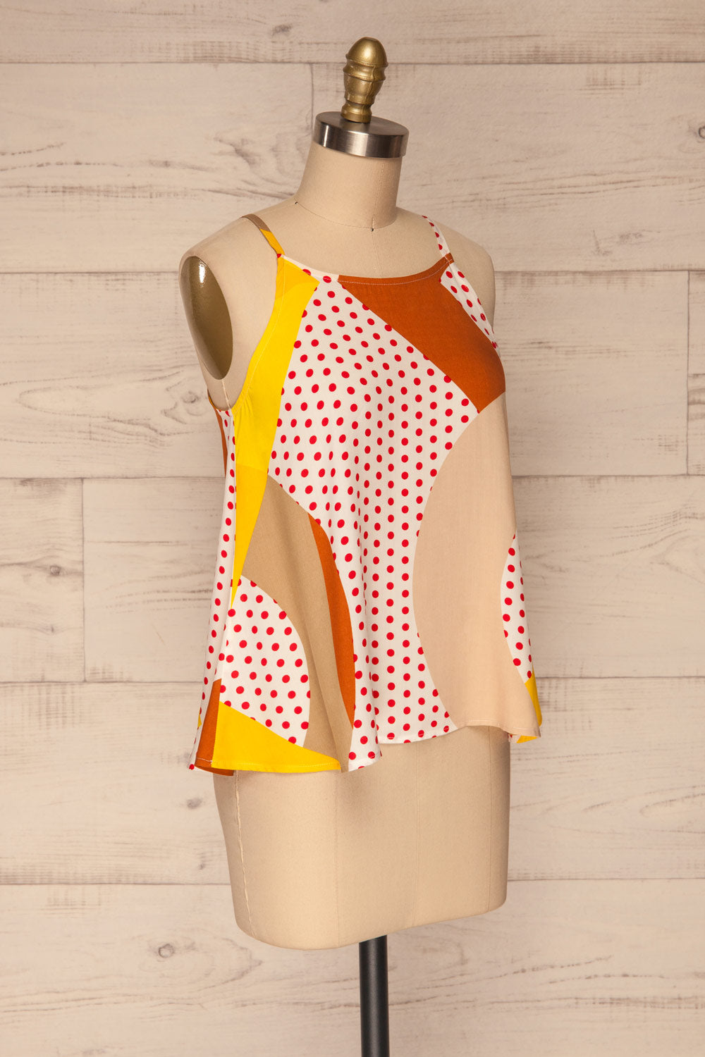 Tomyris White Patterned Sleeveless Top | La petite garçonne side view