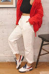Bachillero Red Hooded Puffer Jacket | La petite garçonne model