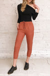 Barbascal Rust Orange Cropped Pants | La petite garçonne on model