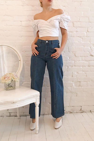Estresmoz Blue Wide Leg Jeans | La petite garçonne model look 2