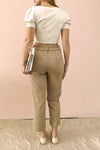 Ionia Ivory Short Sleeved Knit Crop Top | La Petite Garçonne model back