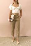Ionia Ivory Short Sleeved Knit Crop Top | La Petite Garçonne model look