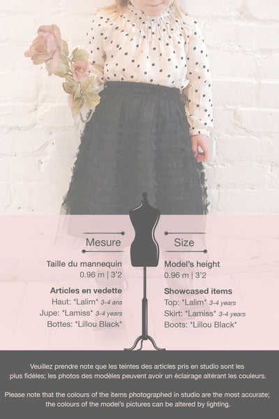 Lamiss Mini Black Ruffled Tulle Kid's Skirt | Boutique 1861 template