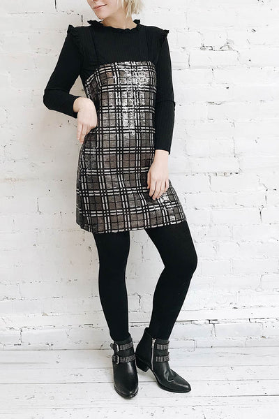 Belzyce Black & Grey Short Sequined Dress | La Petite Garçonne 2