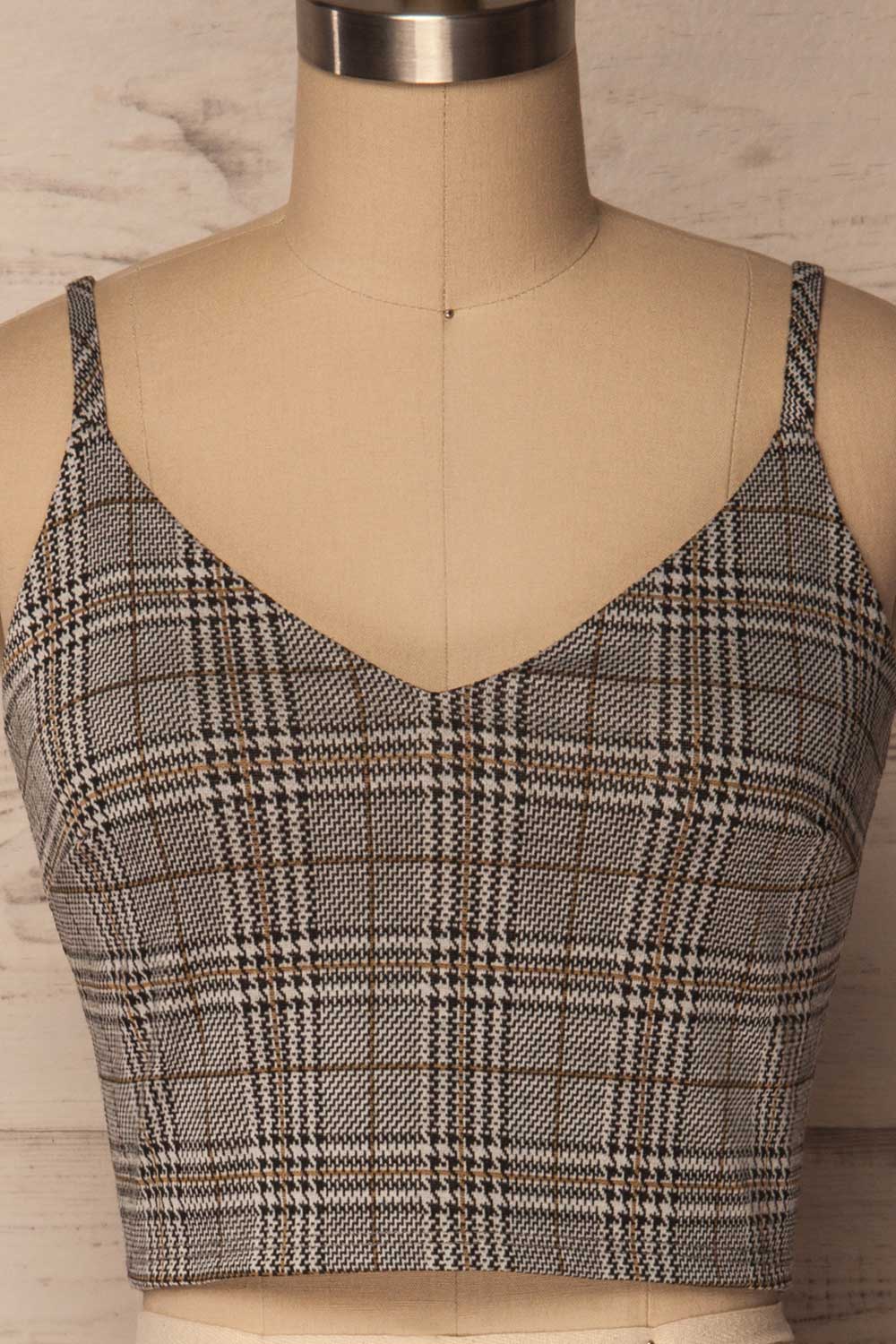 Torwood Crop Cami with Houndstooth Pattern | La Petite Garçconne