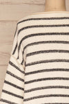Toulouse White & Black Striped Sweater | La petite garçonne back close-up