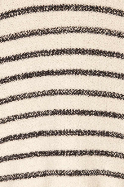 Toulouse White & Black Striped Sweater | La petite garçonne fabric