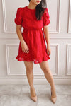 Tracy Short Red Dress w/ Heart Shaped Open Back | Boutique 1861 on model