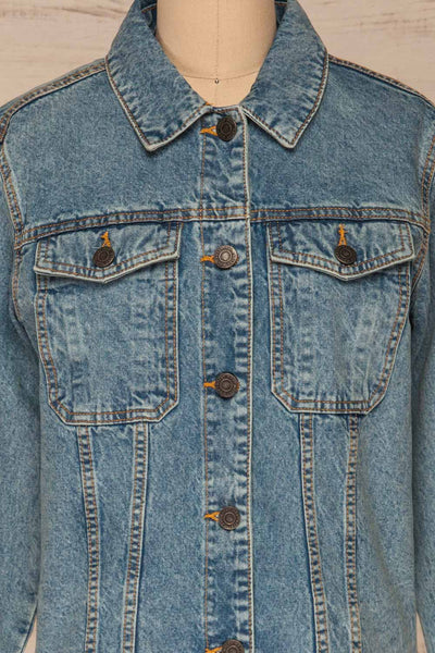 Tripani Light Blue Denim Jacket | Veste | La Petite Garçonne front close-up