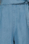 Trujjka Blue Short Sleeve Wrap Romper | La petite garçonne fabric