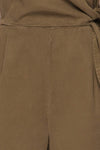Trujjka Green Short Sleeve Wrap Romper | La petite garçonne fabric