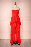 Trym Passion Red High-Low Bustier Dress | Boutique 1861