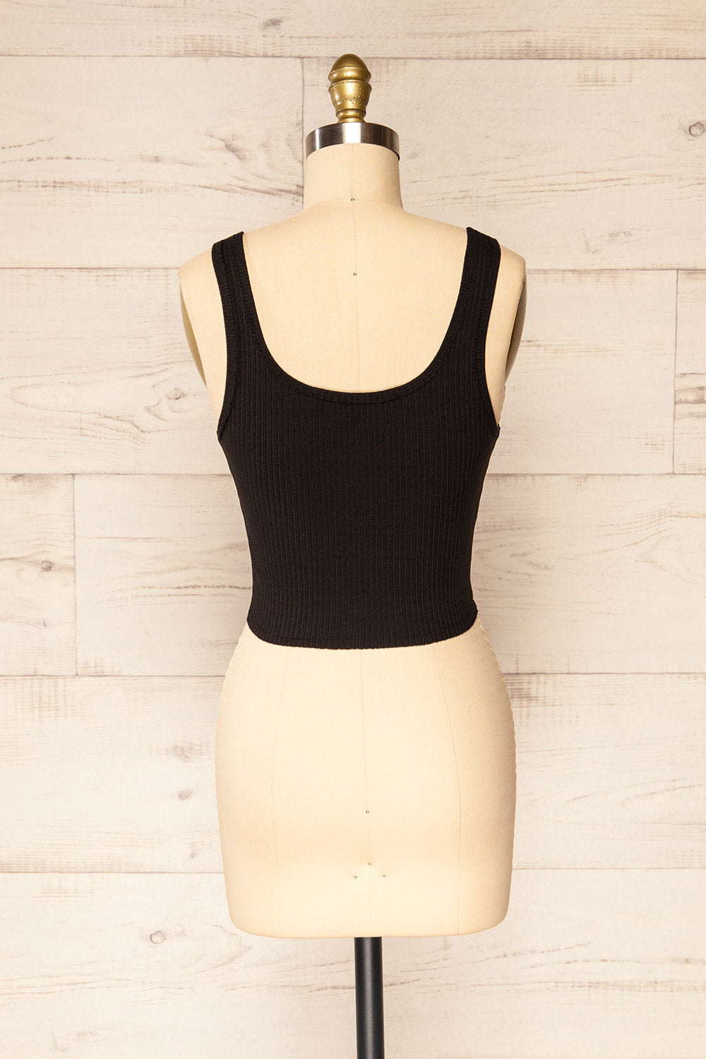 Tseri Black Cropped Large Straps Tank Top | La petite garçonne back view 