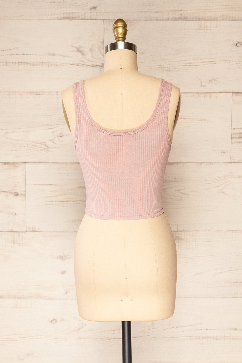 Tseri Pink Cropped Large Straps Tank Top | La petite garçonne back view 