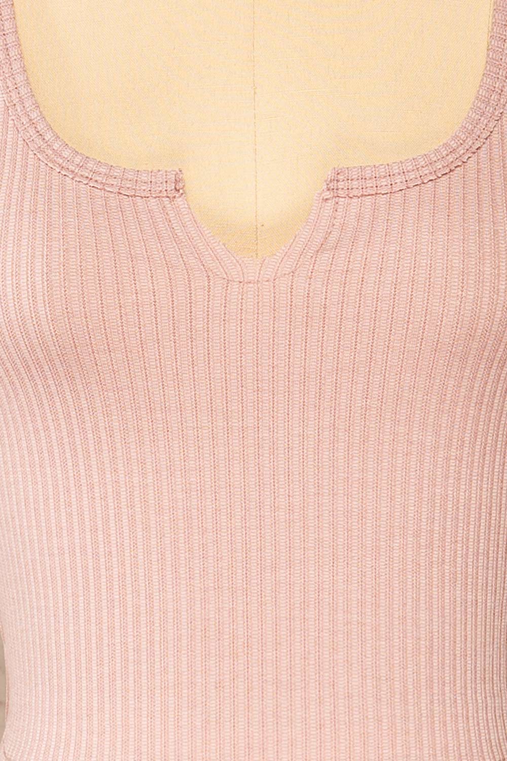 Tseri Pink Cropped Large Straps Tank Top | La petite garçonne fabric 